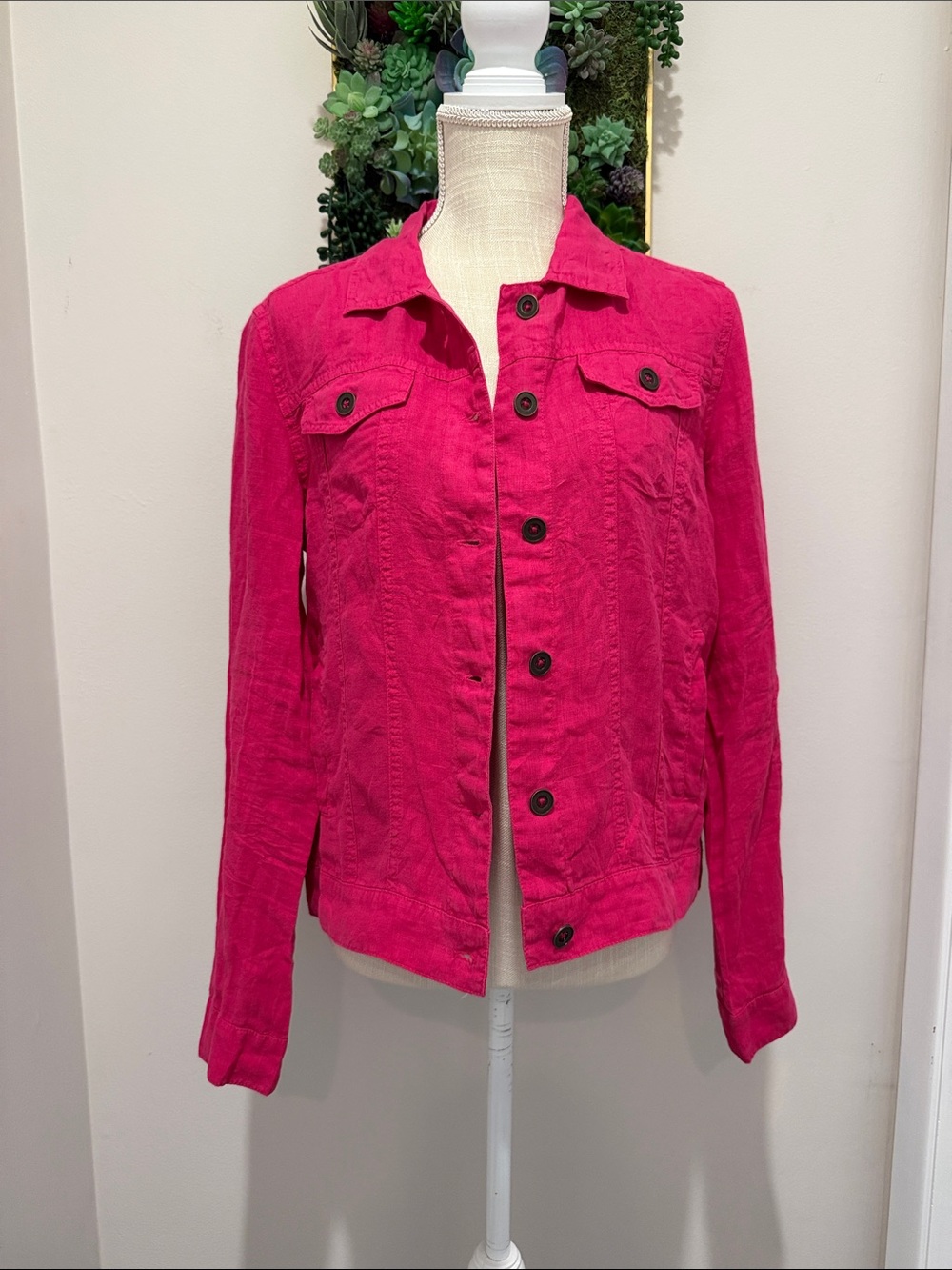 NWOT Michael Stars Jean Linen Jacket - Picture 2 of 5